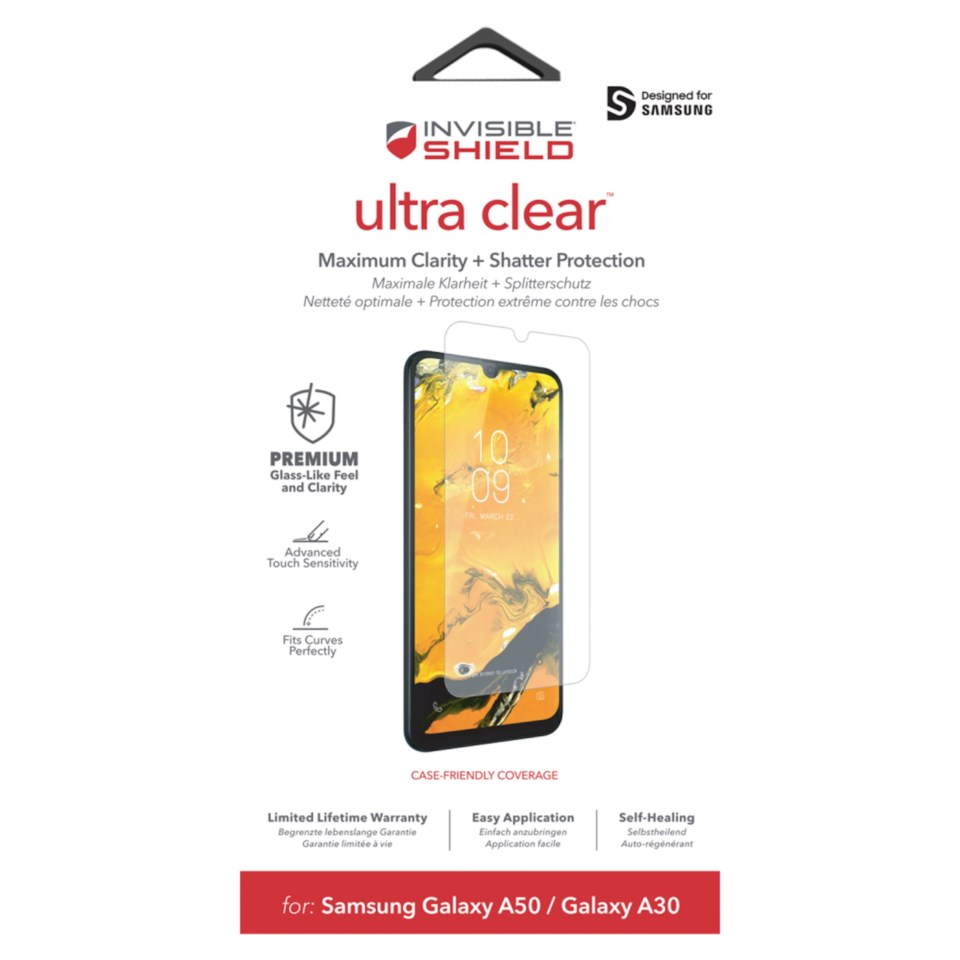 Invisible Shield Ultra Clear Skärmskydd för Galaxy A50 och A30