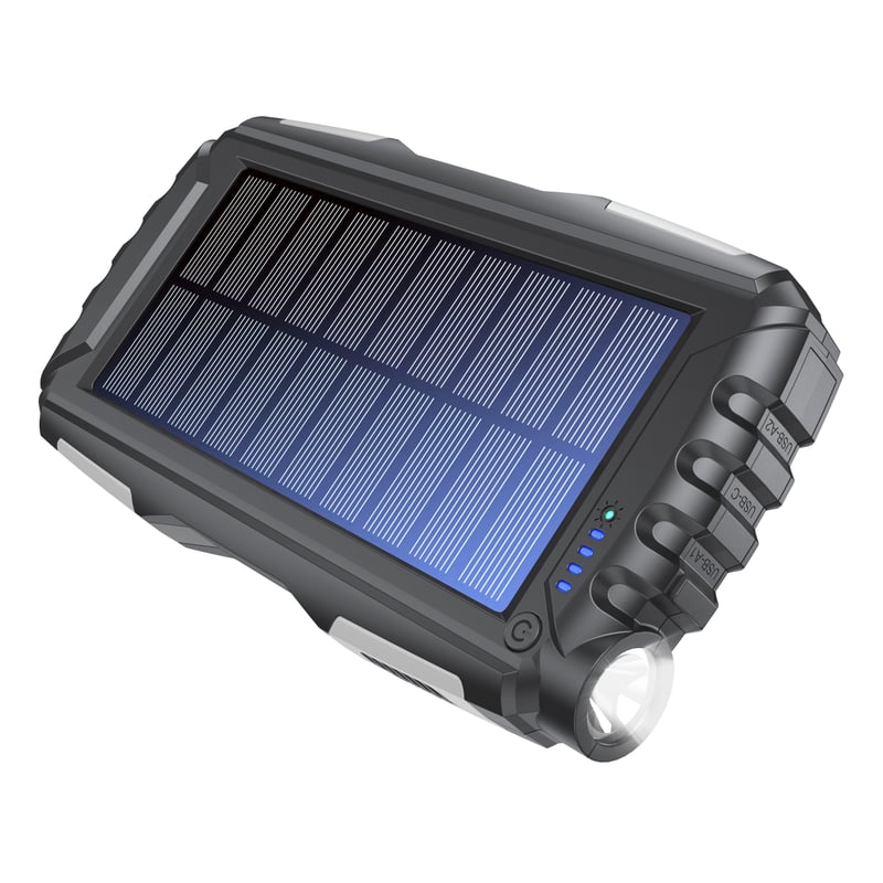 Denver Powerbank med solpanel och ficklampa 20 000 mAh
