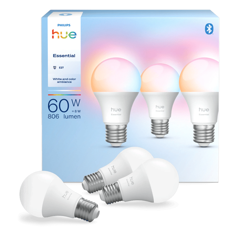 Philips Hue Essential Smart LED-lampa E27 806 lm 3-pack