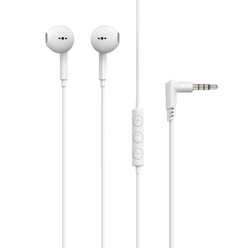 Linocell Hörlurar med mikrofon och 3,5 mm-kontakt Vit