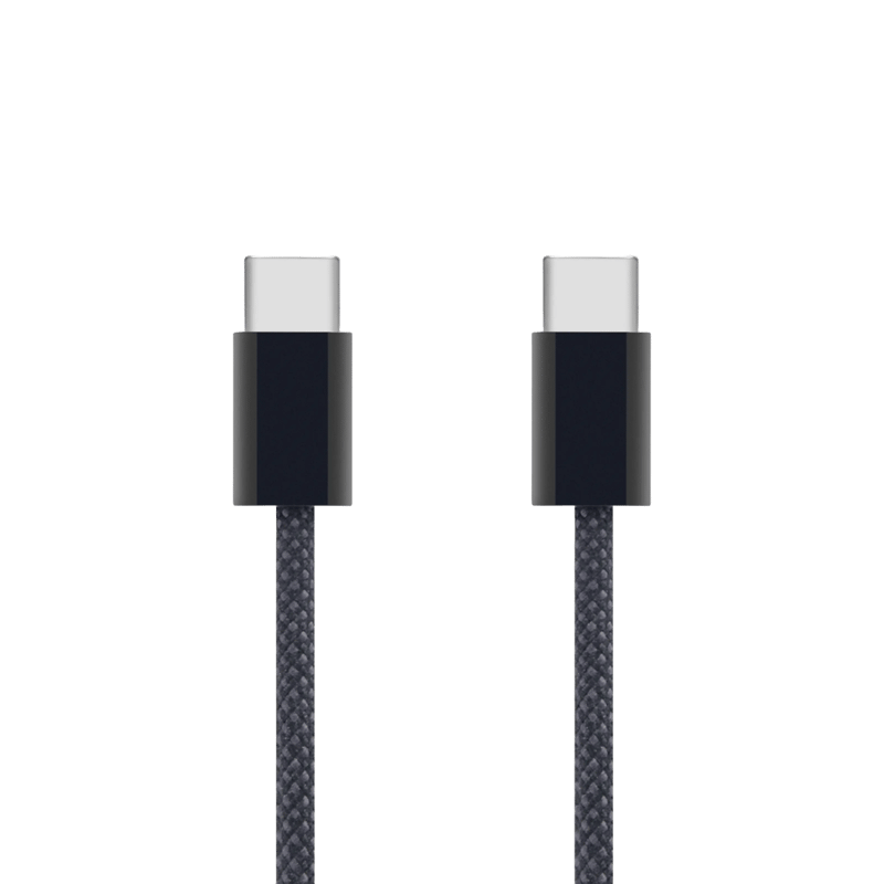 Linocell Flätad USB-C- till USB-C-kabel 60W Svart 0,5 m