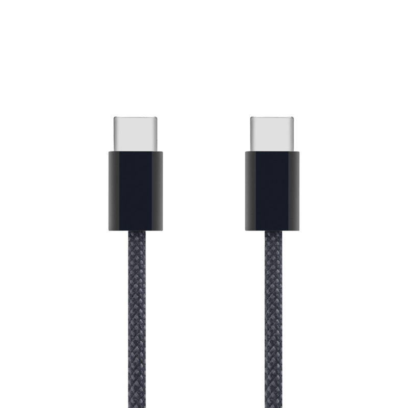 Linocell Flätad USB-C- till USB-C-kabel 60W Svart 1 m