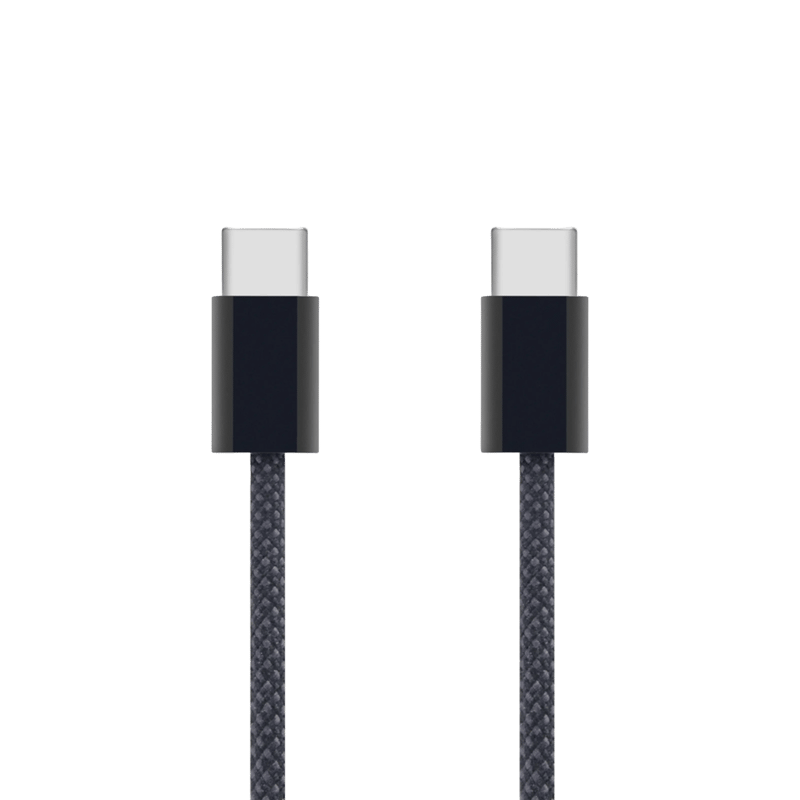 Linocell Flätad USB-C- till USB-C-kabel 60W Svart 2 m