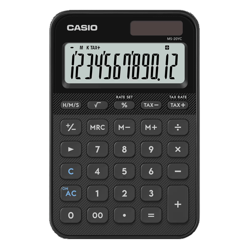 Casio MS-20YC bordskalkylator med 12 siffror Svart