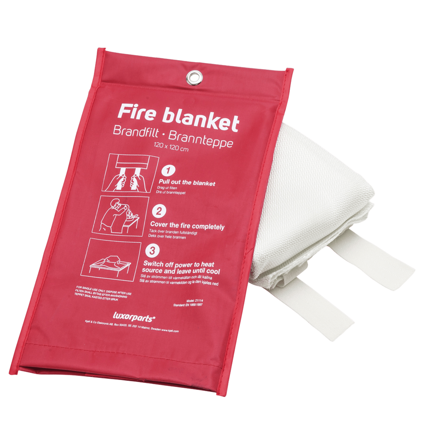 Luxorparts Brandfilt 120x120 cm Röd
