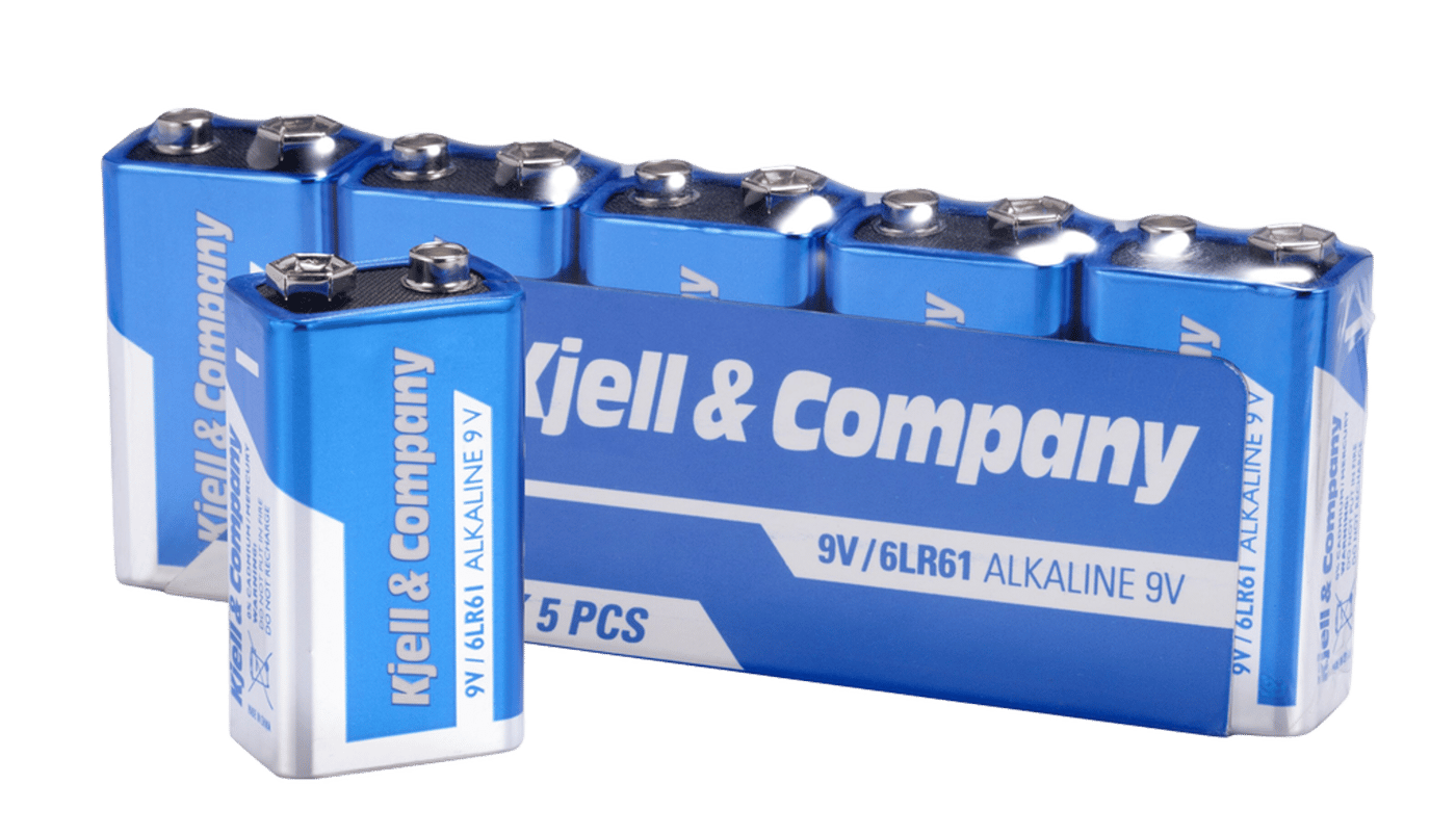 Kjell & Company 9 V-batterier (PP3) 5-pack