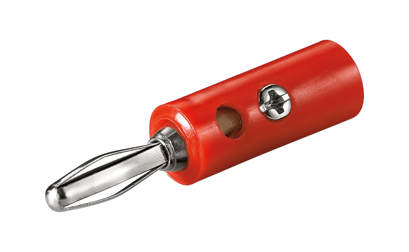 Bananplugg 4 mm Rød