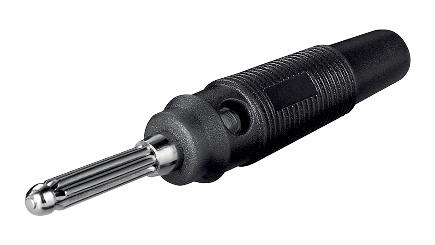 4 mm-labbpropp 55 mm med skruvanslutning Svart