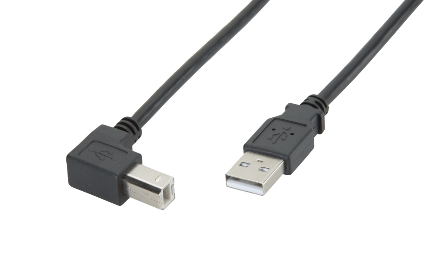 USB-B-kabel med vinklad kontakt 1,0 m