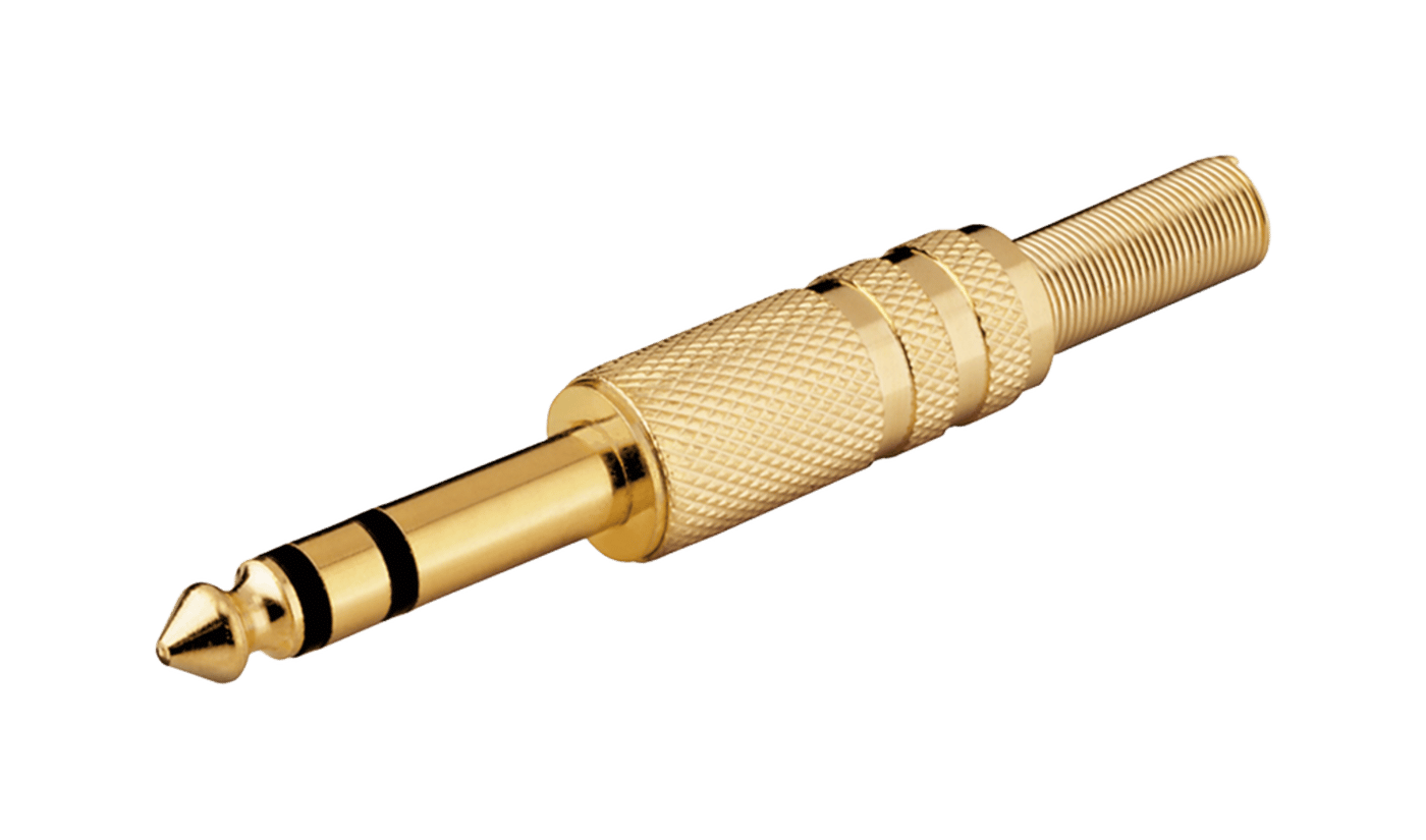Luxorparts Gullbelagt 6,3 mm-kontakt, hann, stereo