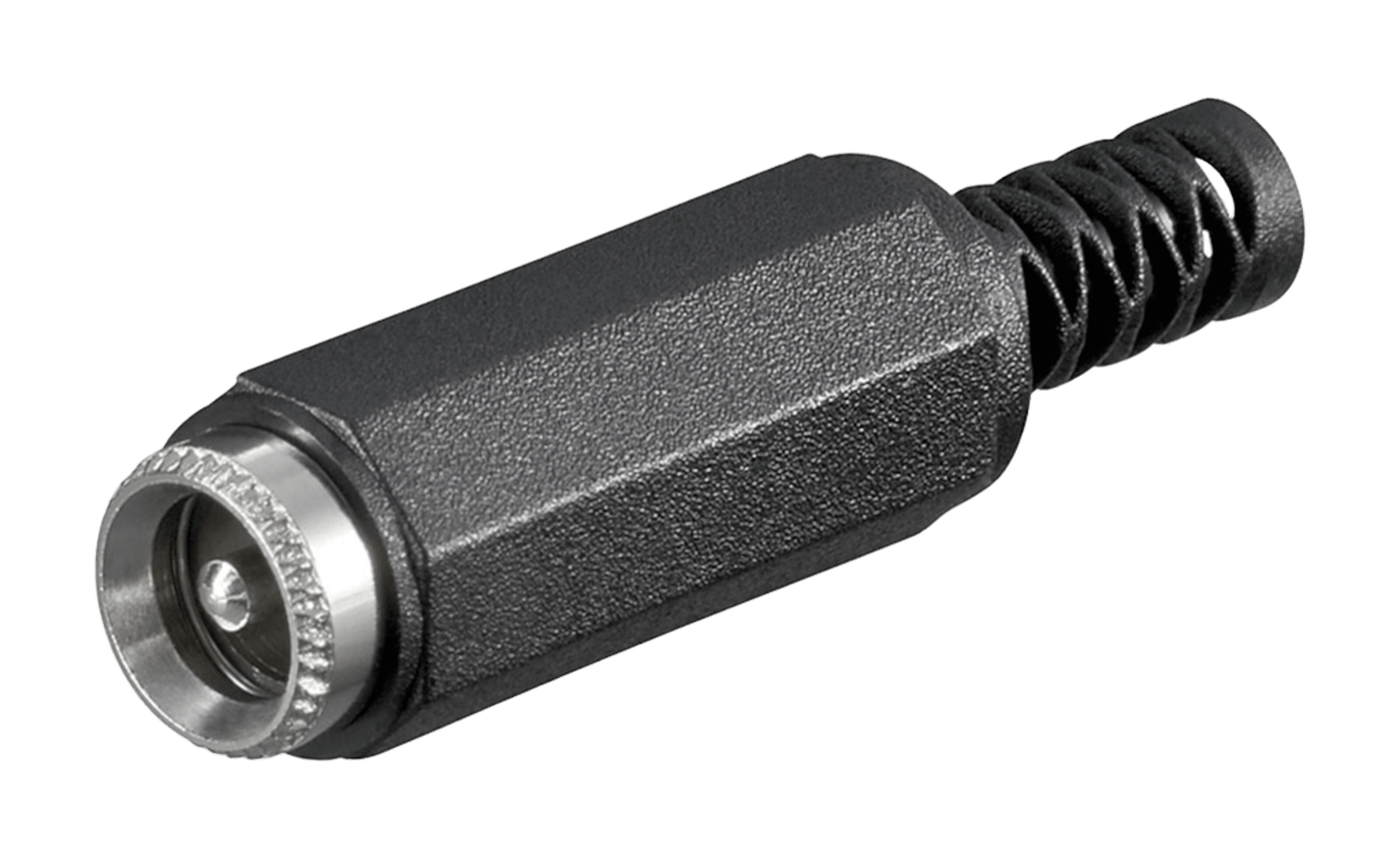 DC-kontakt med midtpinne og loddetilkobling 2,5 mm