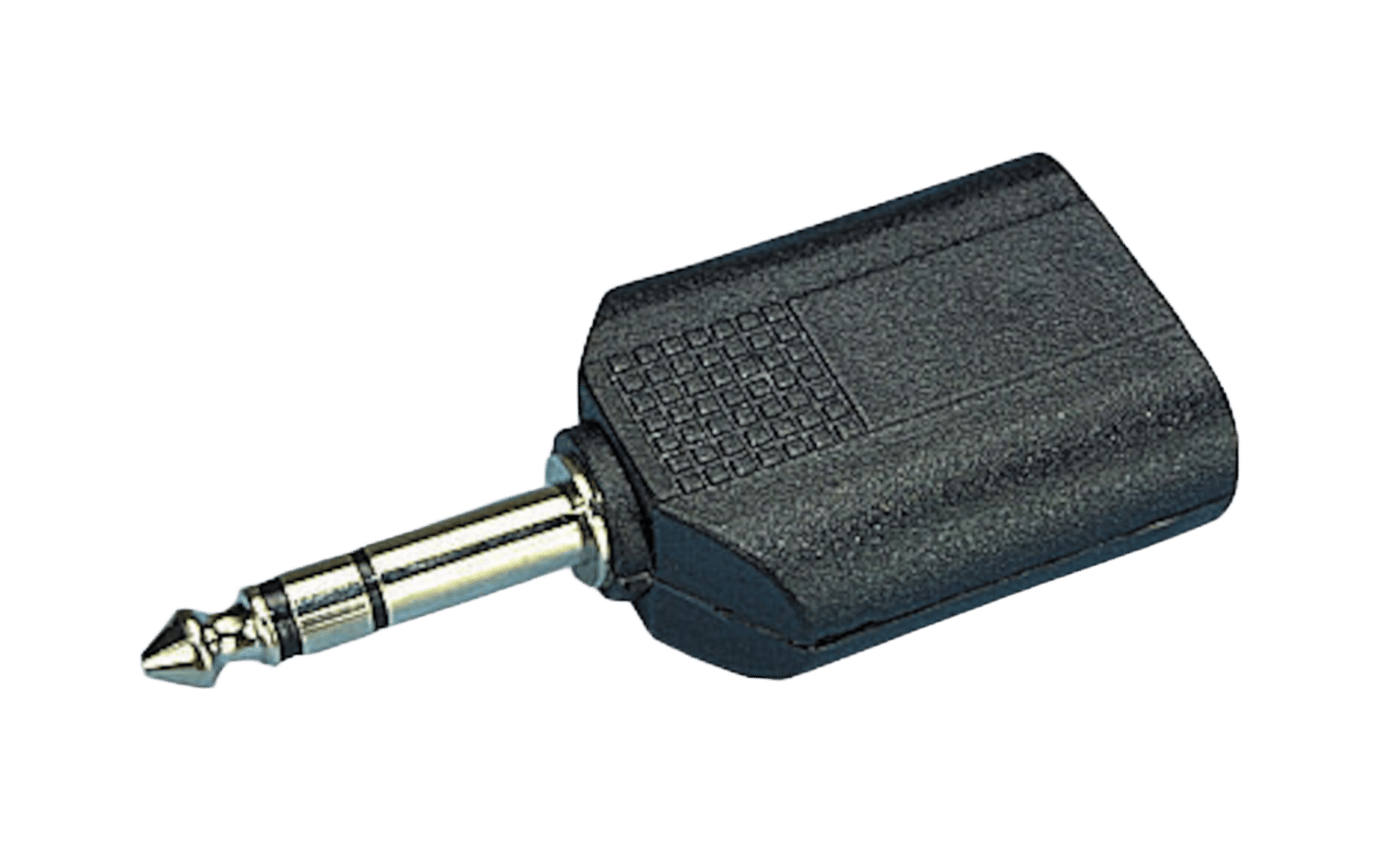 Lydadapter 2 x 6,3 mm til 6,3 mm, stereo