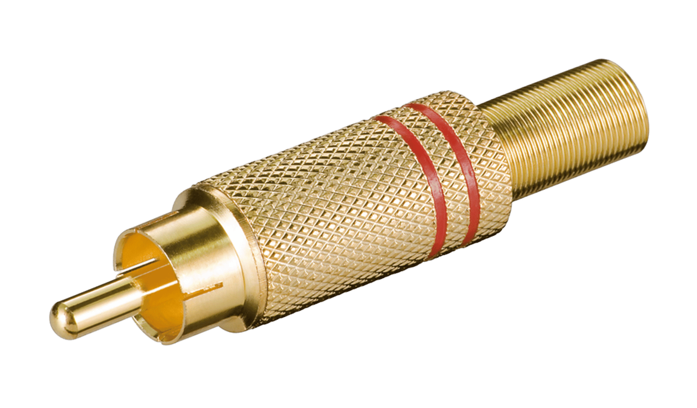 Luxorparts Guldpläterad RCA-kontakt Hane Röd