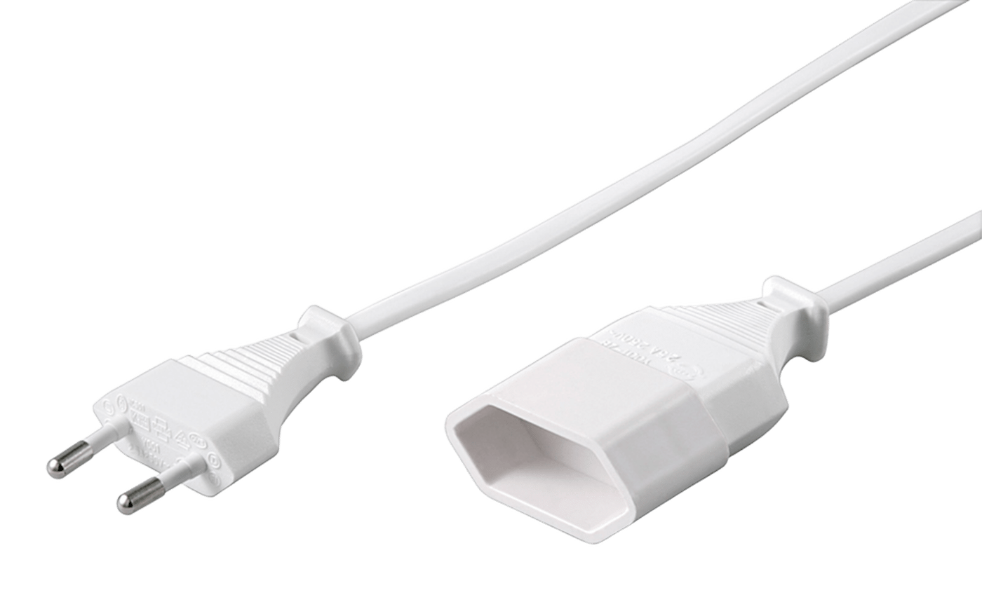Luxorparts Förlängningskabel Ojordad 5 m (EU) Vit