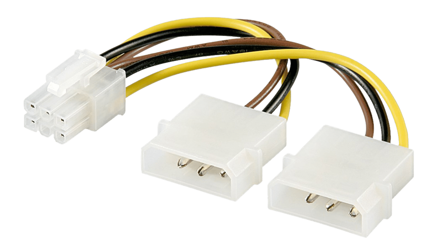Luxorparts PCI Express-strömadapter 6-pin (2x Molex)