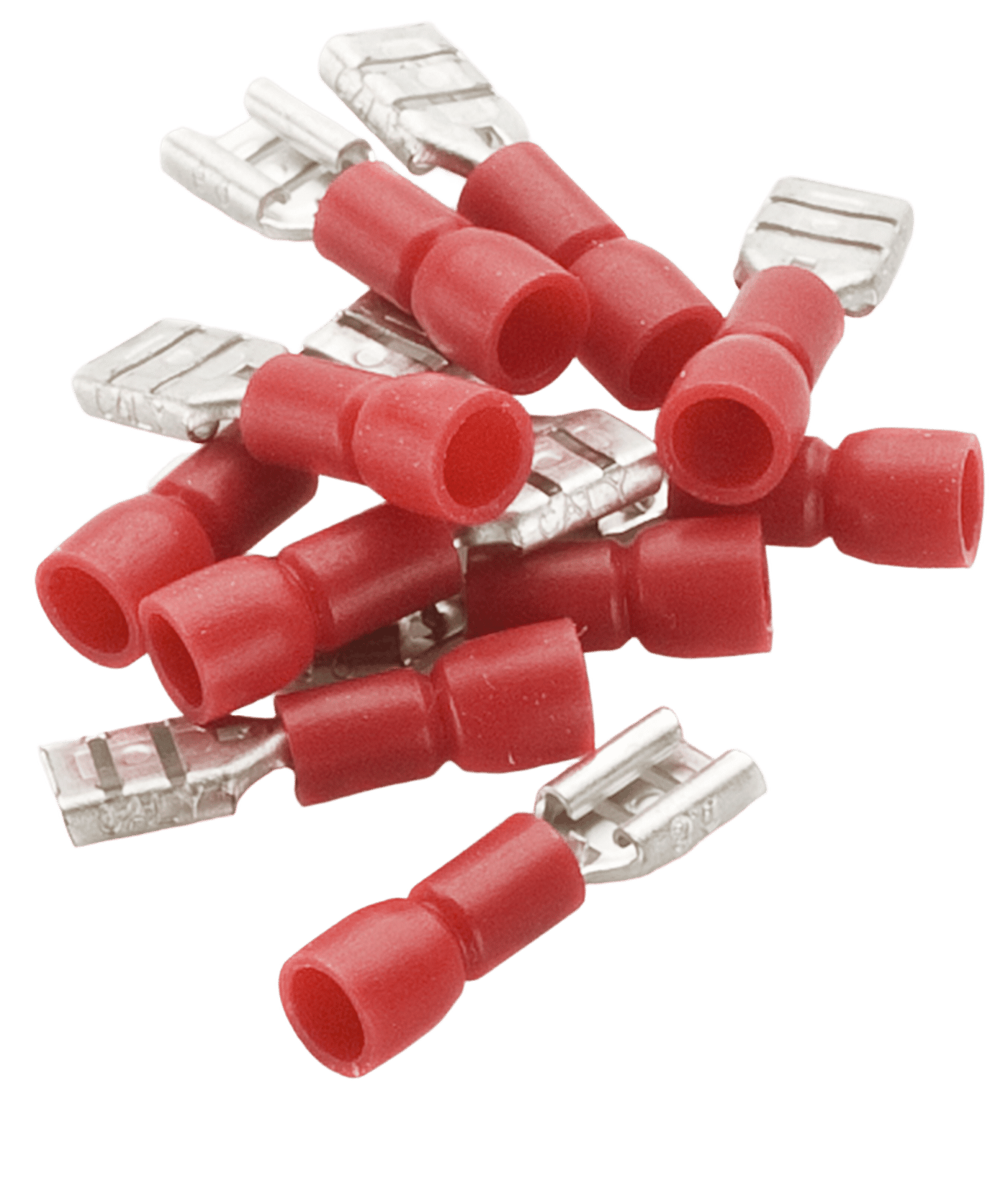 Röd flatstifthylsa 10-pack 6,3 mm