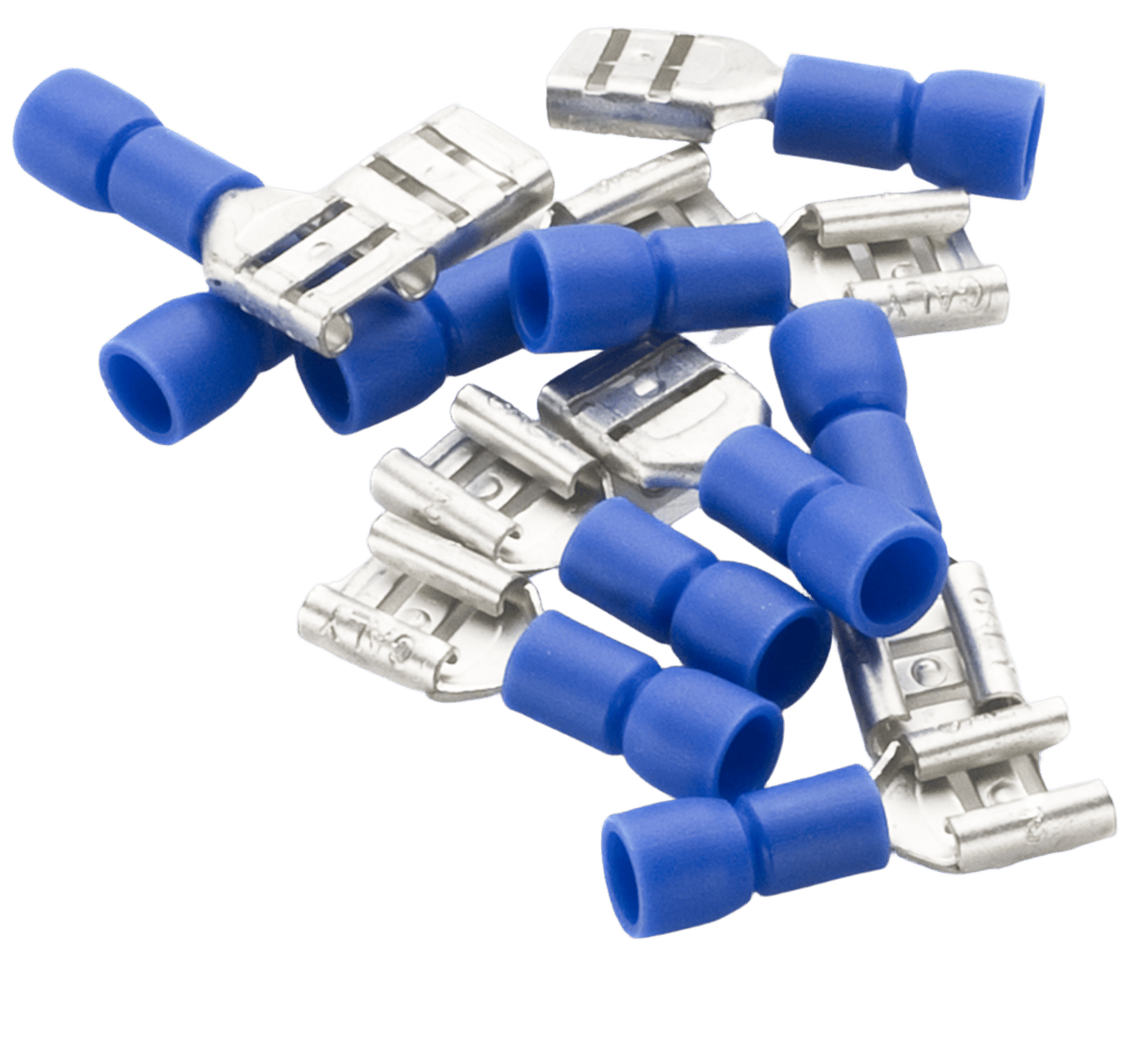Blå flatstifthylsa 10-pack 6,3 mm