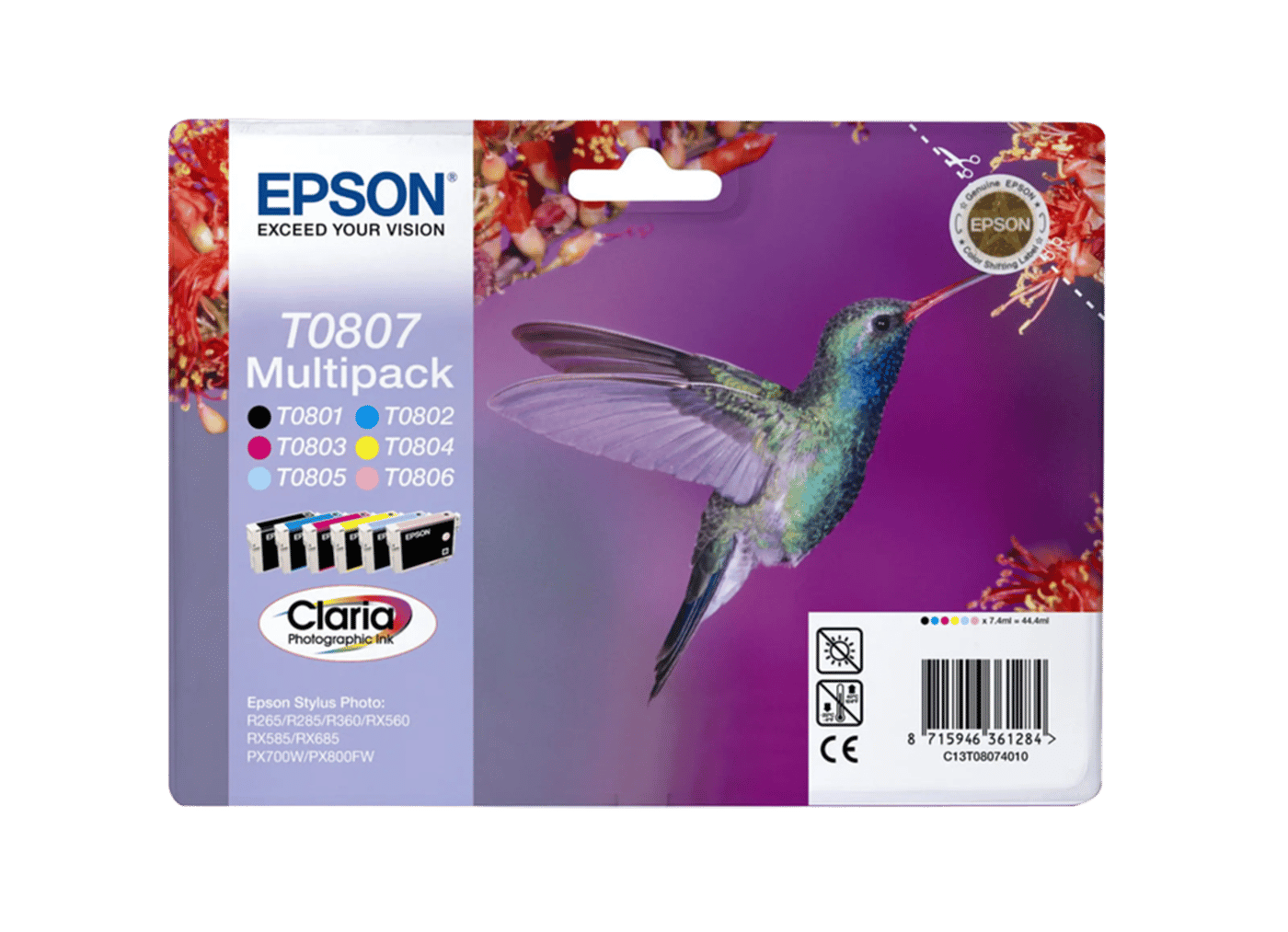 Epson T0807 Bläckpatron 6-pack