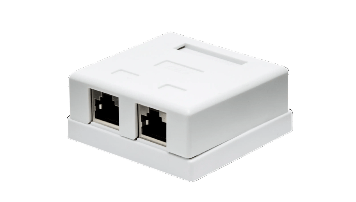 Utanpåliggande UTP-nätverksuttag Cat. 6 2-port