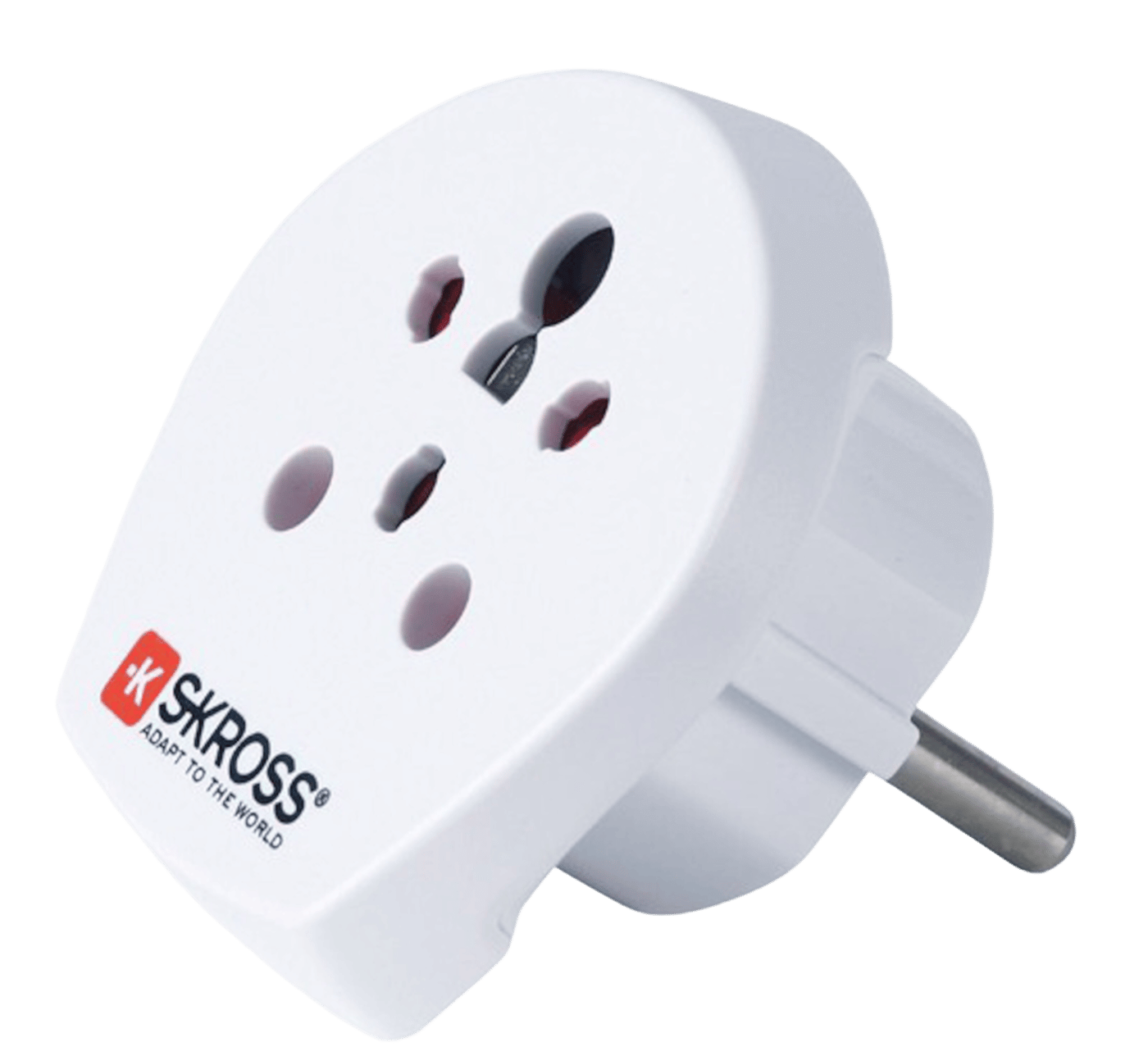 Skross Jordad reseadapter Indien, Israel och Danmark till Europa