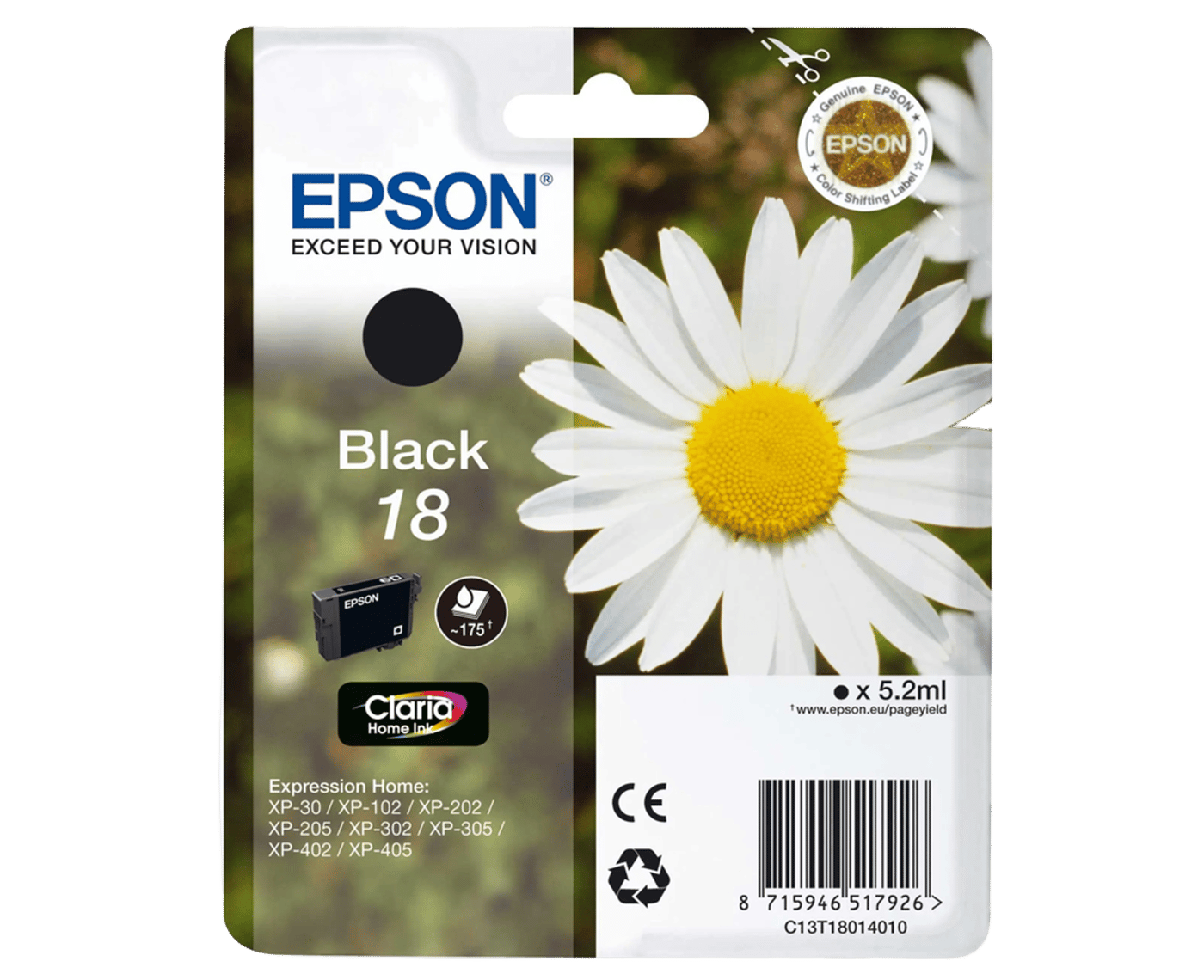 Epson T1801 Bläckpatron Svart