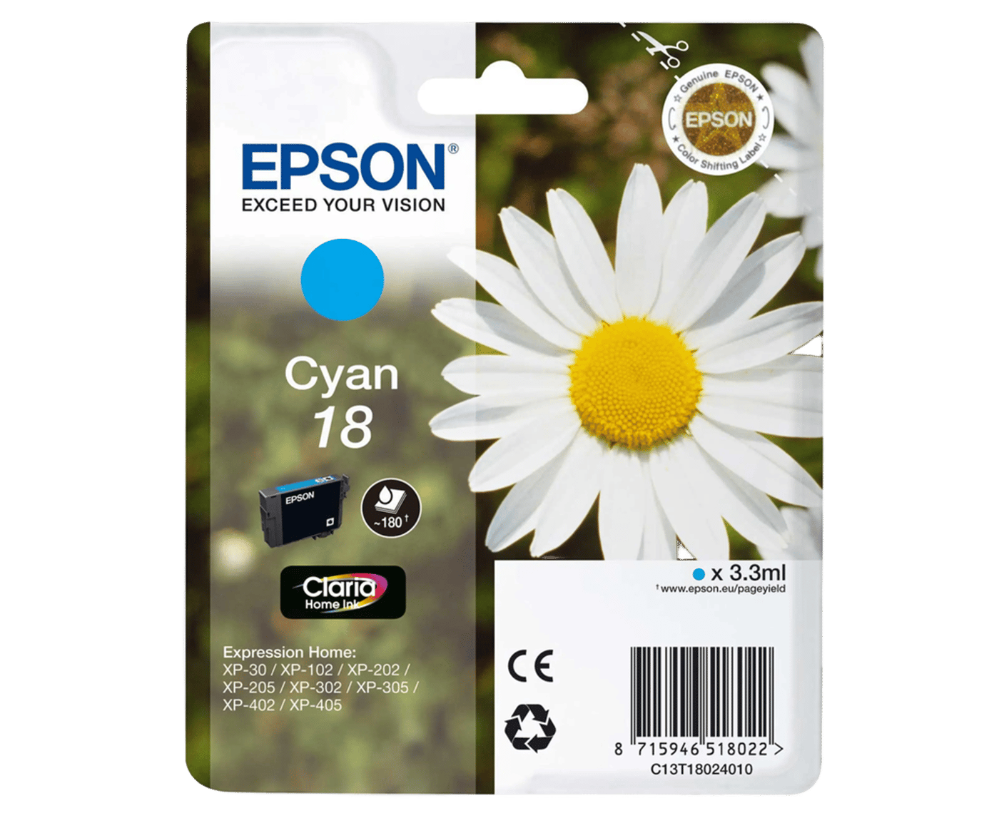 Epson T1802 Bläckpatron Cyan