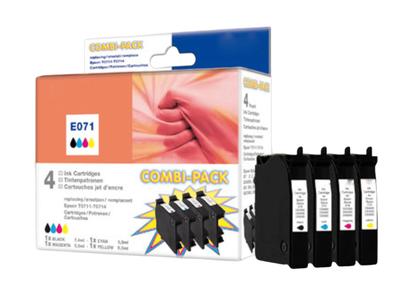 Peach T0715 Bläckpatron 4-pack