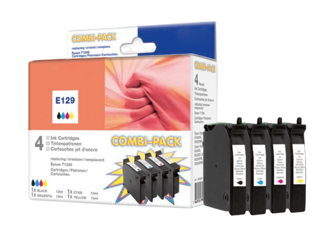 Peach T1295 Bläckpatron 4-pack