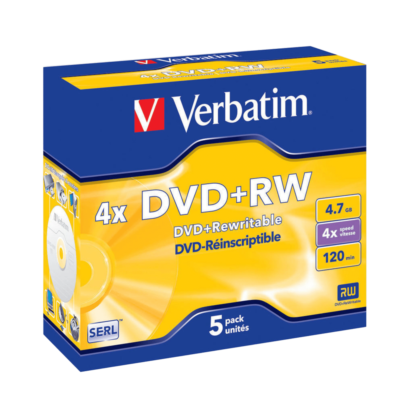 Verbatim DVD+RW i fodral 5-pack
