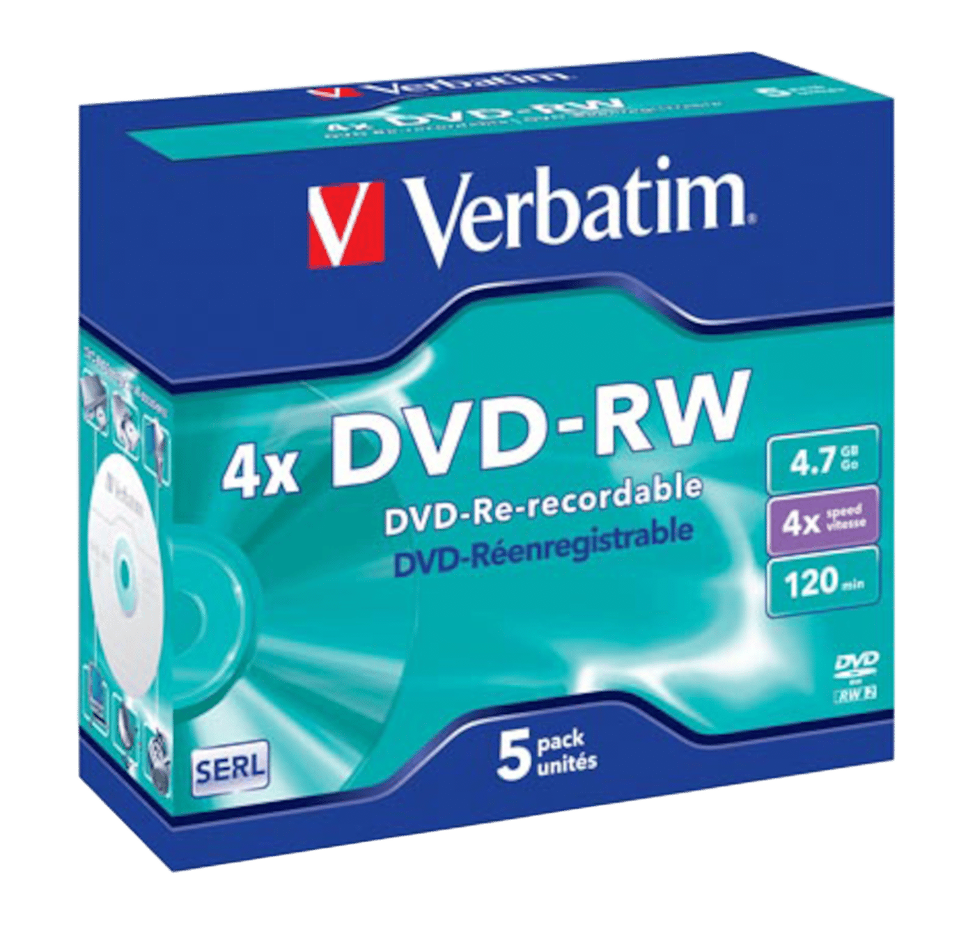 Verbatim DVD-RW i etui 5-pk.
