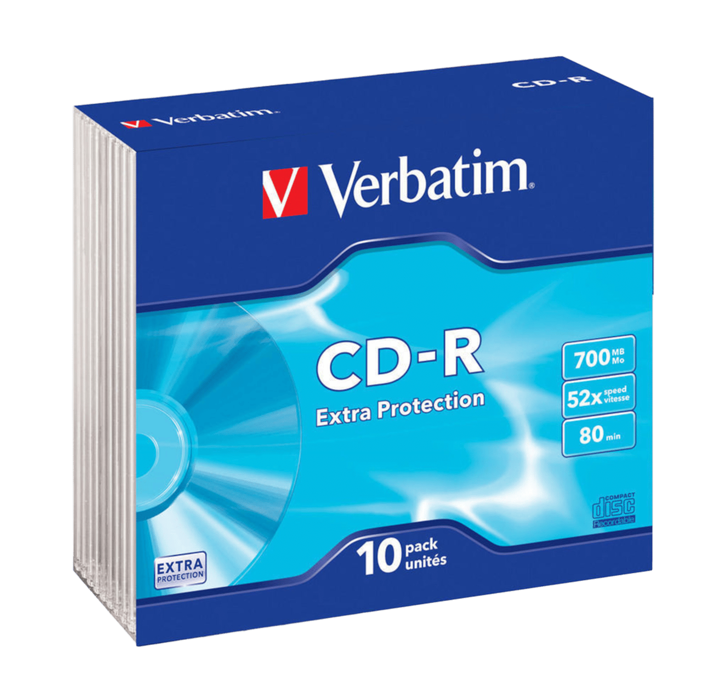 Verbatim CD-R i slankt etui 10-pk.