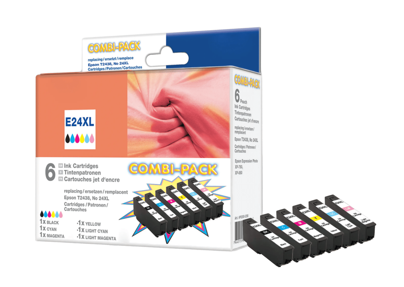 Peach T24XL Bläckpatron 6-pack