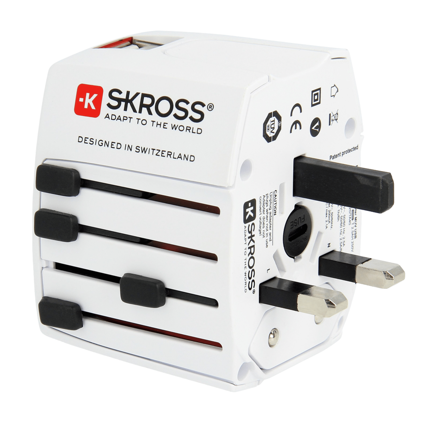 Skross Ojordad reseadapter Universal med USB