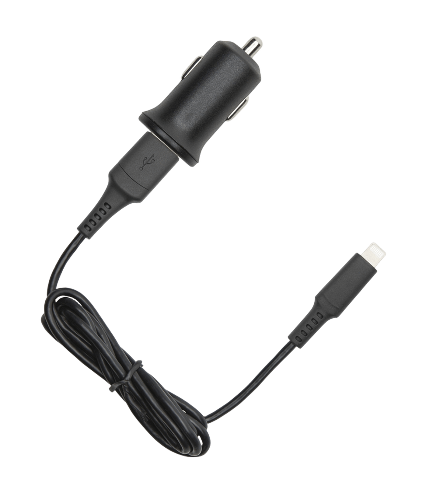 Linocell iPad- och iPhone-billaddare Lightning-kabel Svart