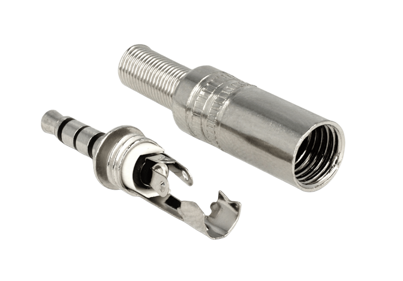 3,5 mm-kontakt i metall, hann, 4-pinners