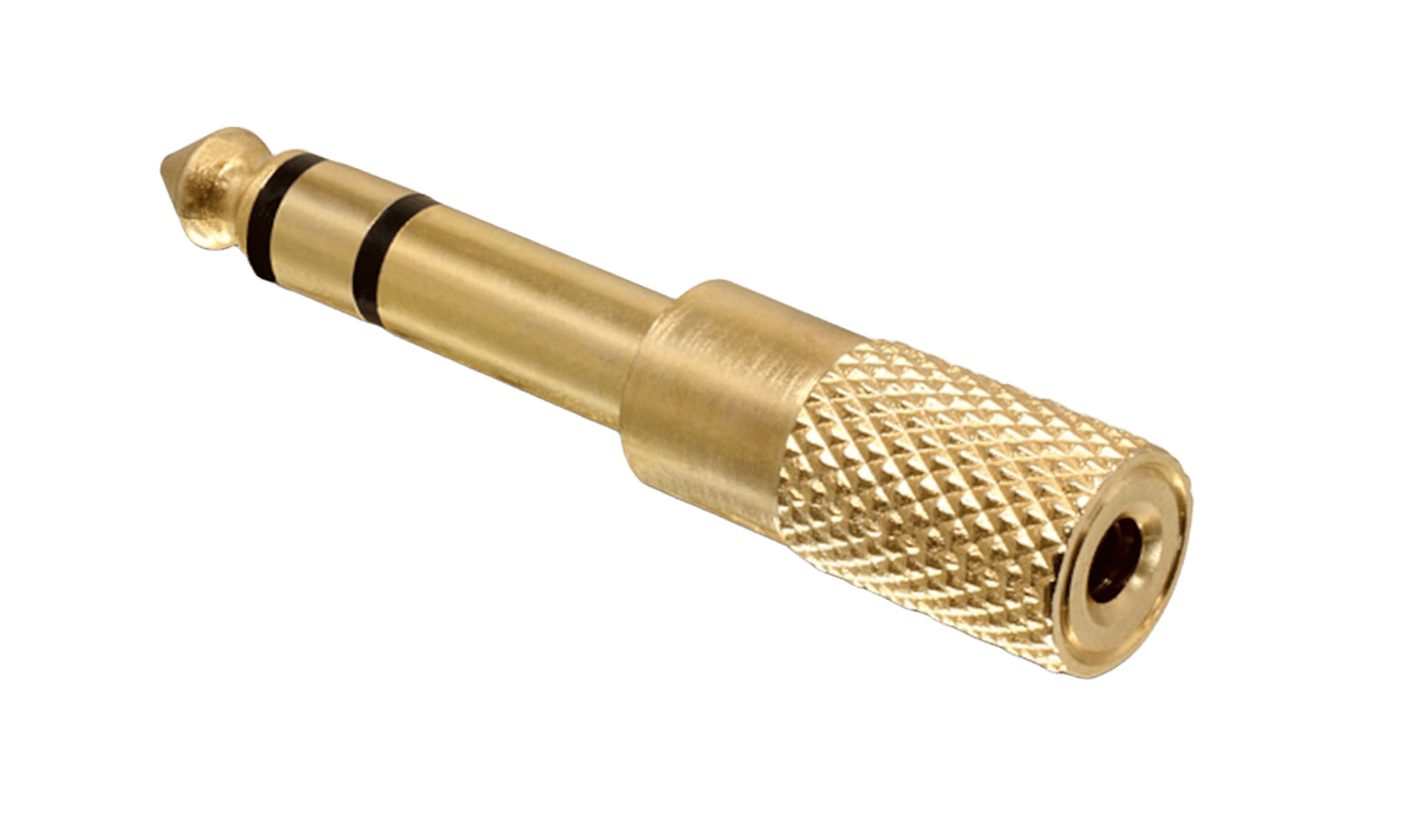 Ljudadapter 3,5 mm till 6,3 mm Stereo Guld