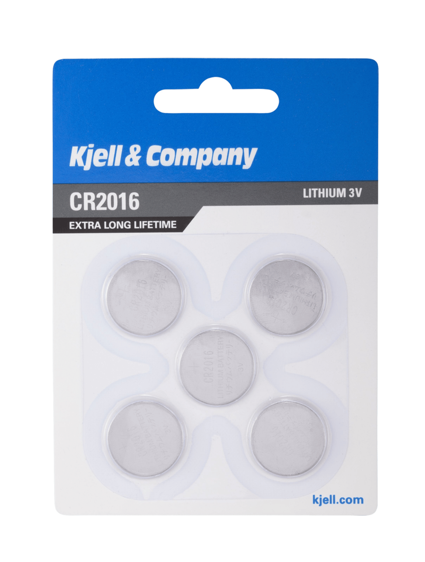 Kjell & Company Litiumbatteri CR2016 5-pk.