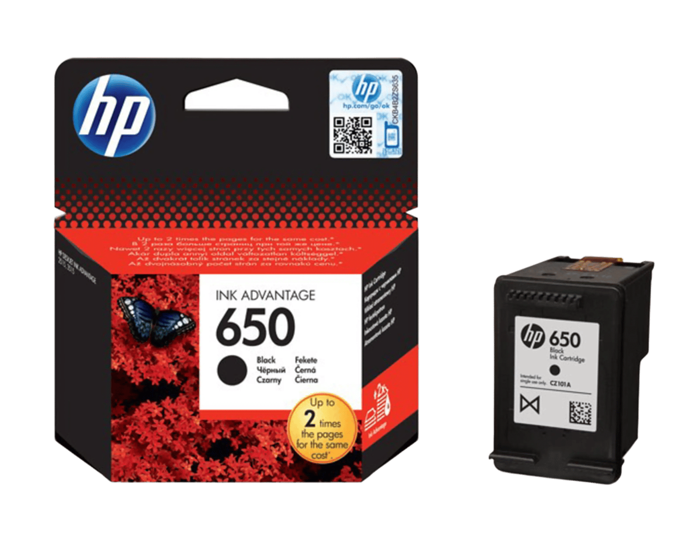 HP 650 Bläckpatron Svart