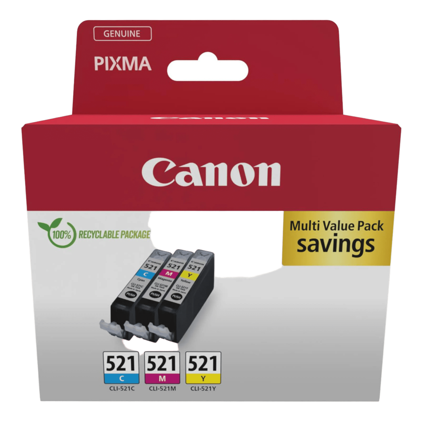 Canon CLI-521 Blekkpatroner, 3-pakning