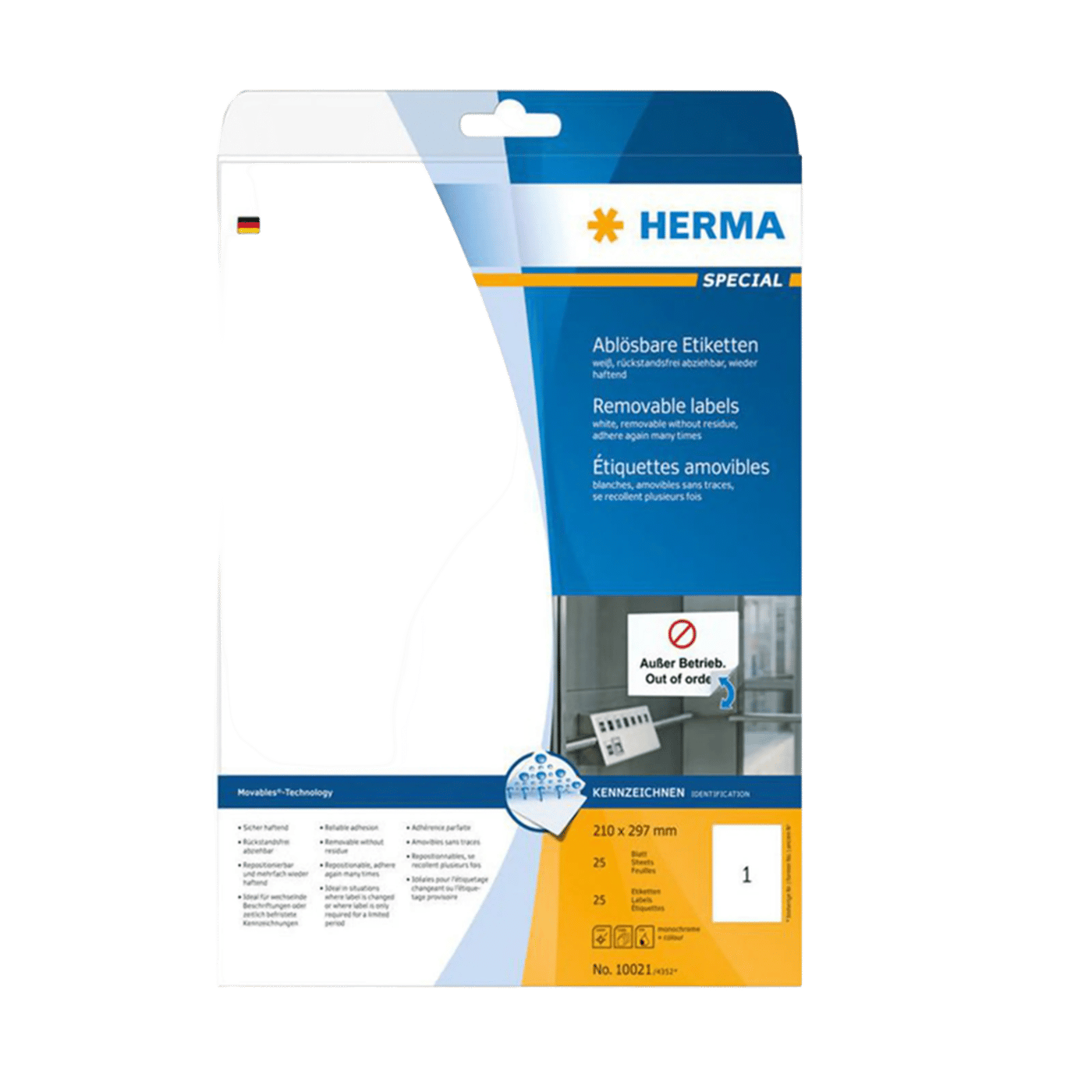 Herma Självhäftande skrivarpapper A4 25-pack Temporär