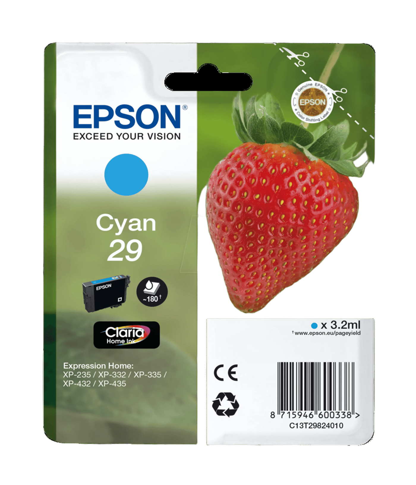 Epson T2982 Bläckpatron Cyan