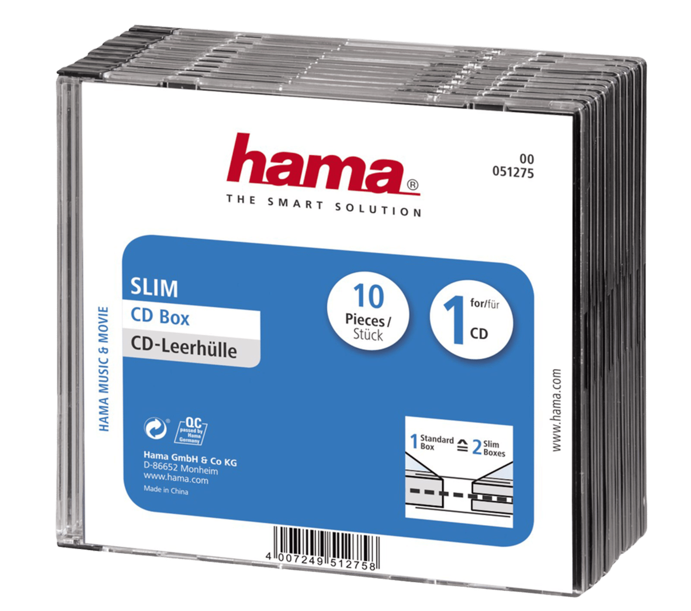 CD-fodral slimcase 10-pack
