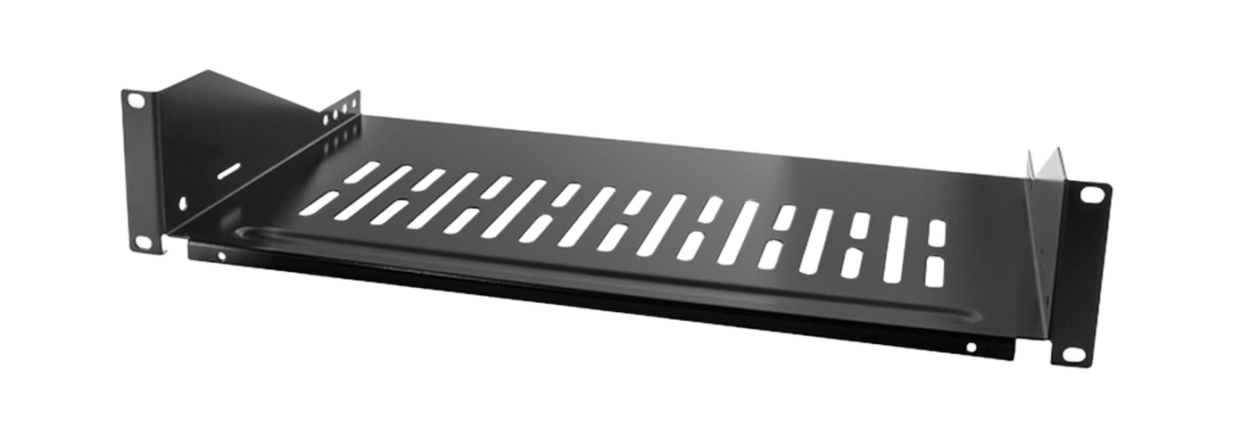 19"-hylla Svart 2U