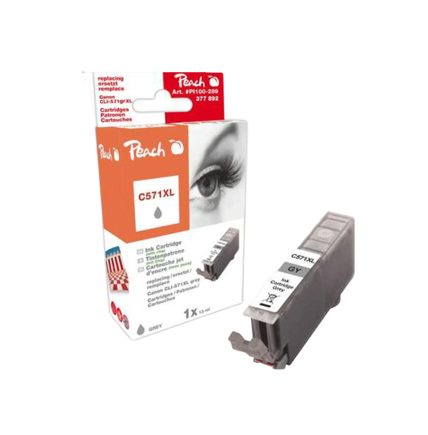 Peach CLI571 XL Bläckpatron Grå