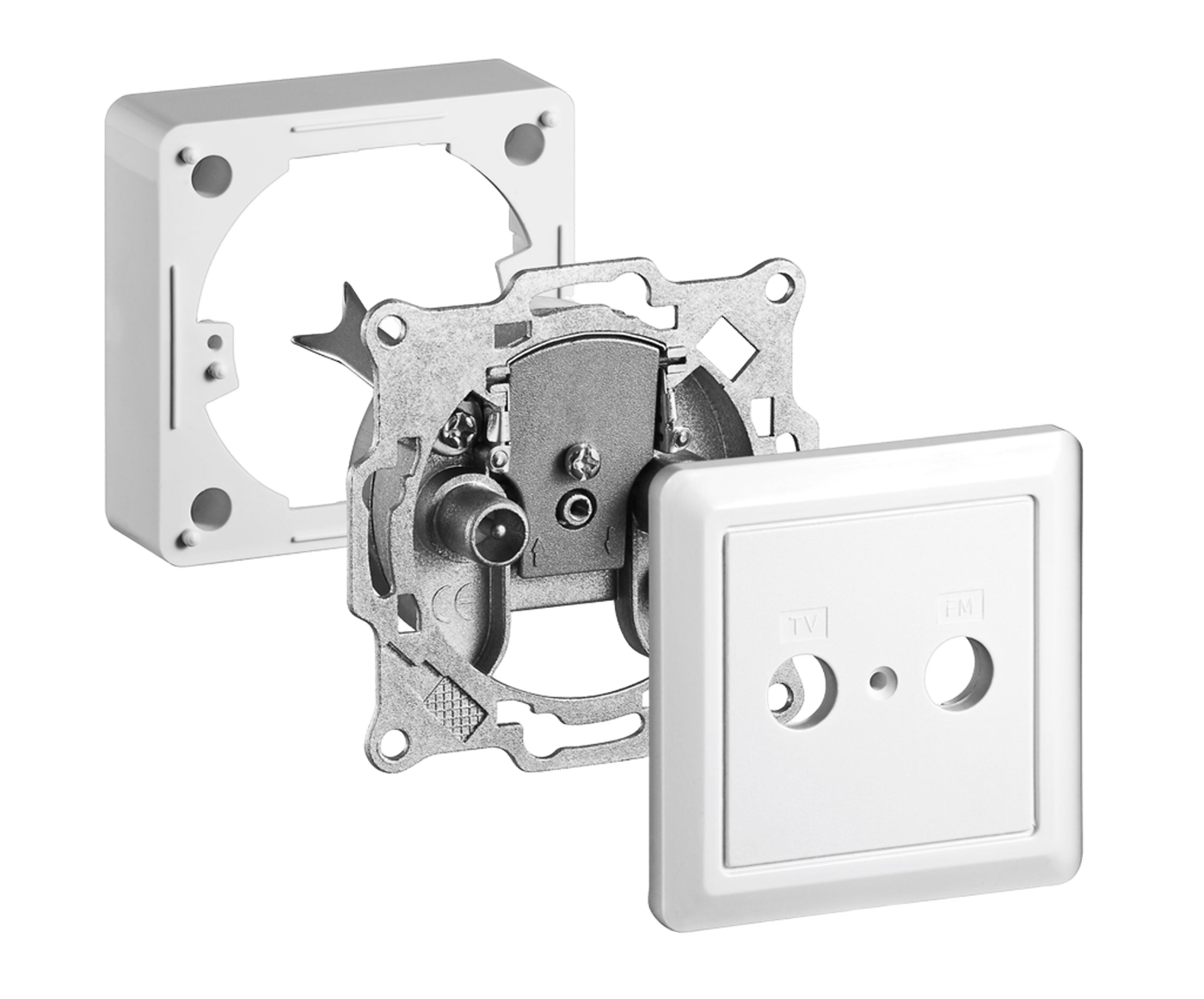 Antennuttag (slututtag) med lock och ram 1 dB