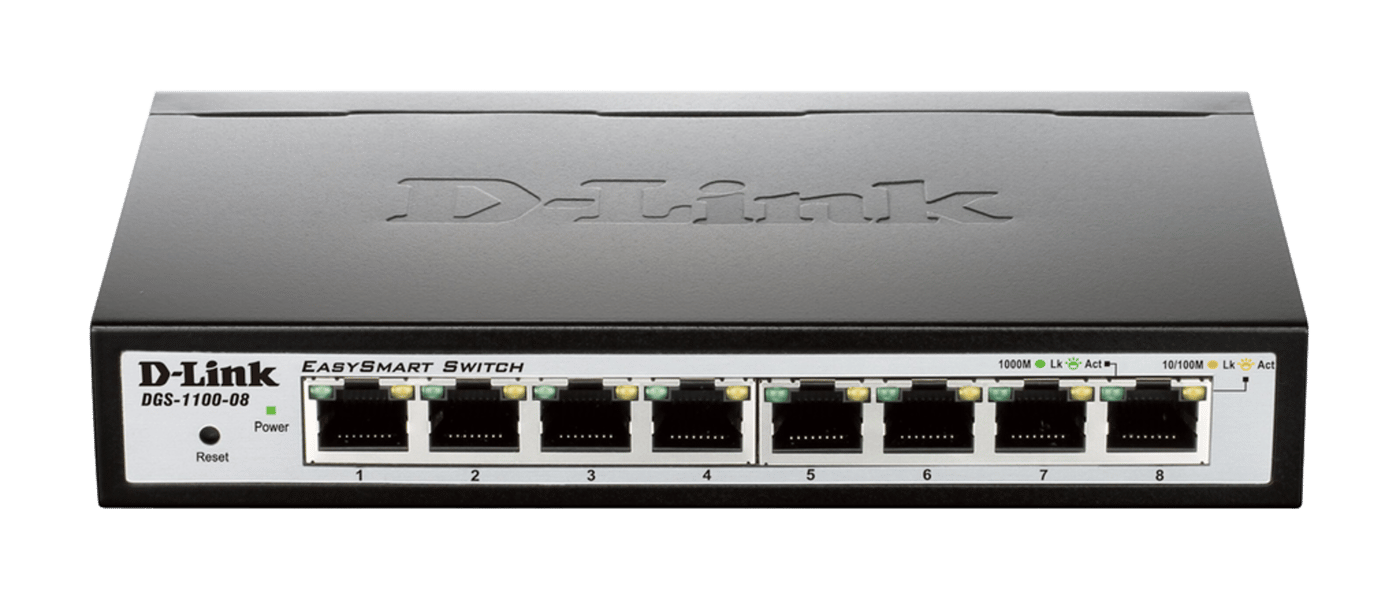 D-Link DGS-1100-08 Konfigurerbar gigabitswitch 8 porter
