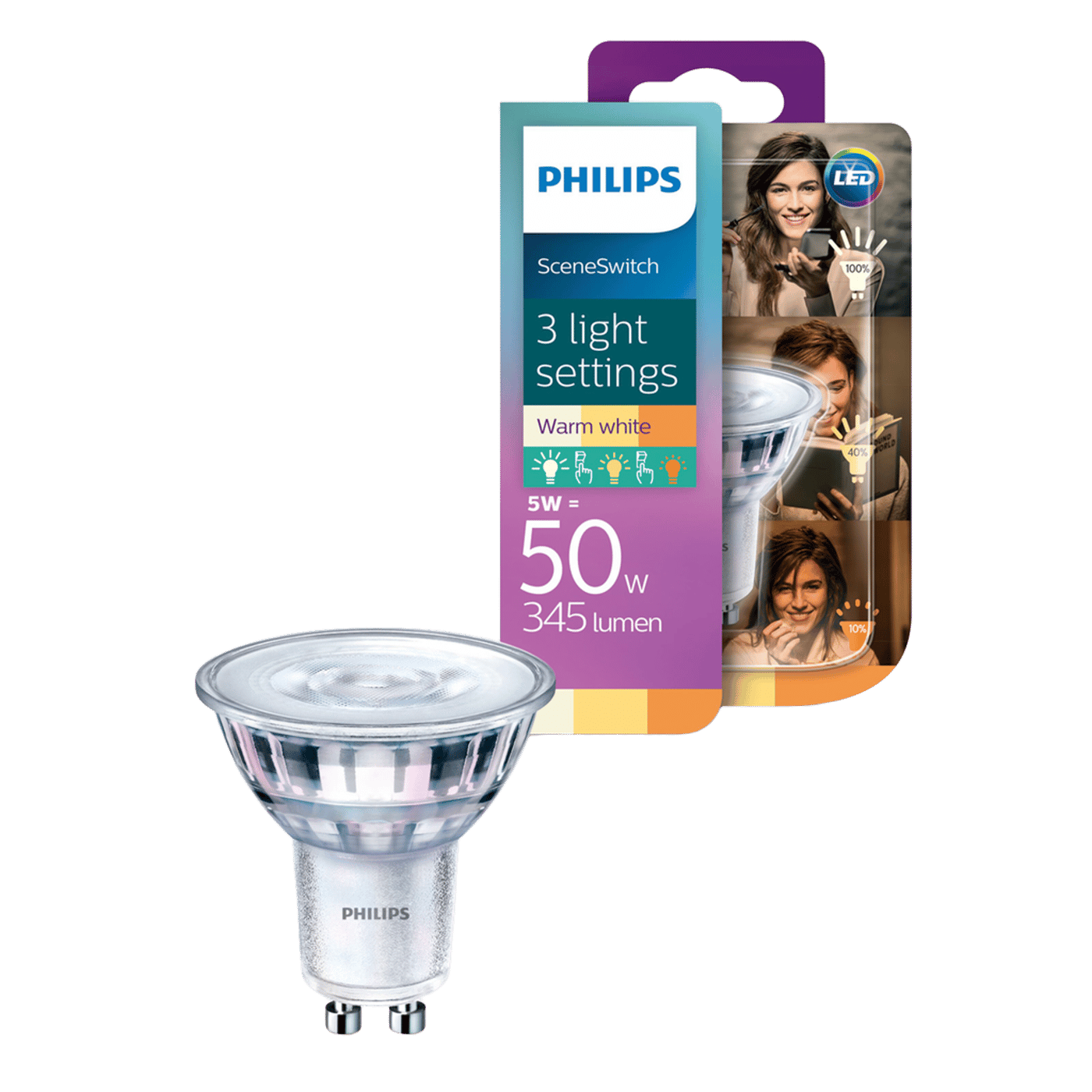 Philips Sceneswitch LED-lampa GU10 350 lm