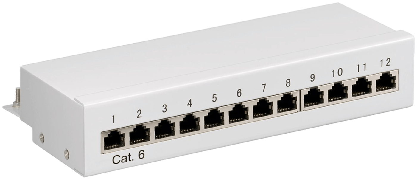 Patchpanel 12 portar Cat. 6