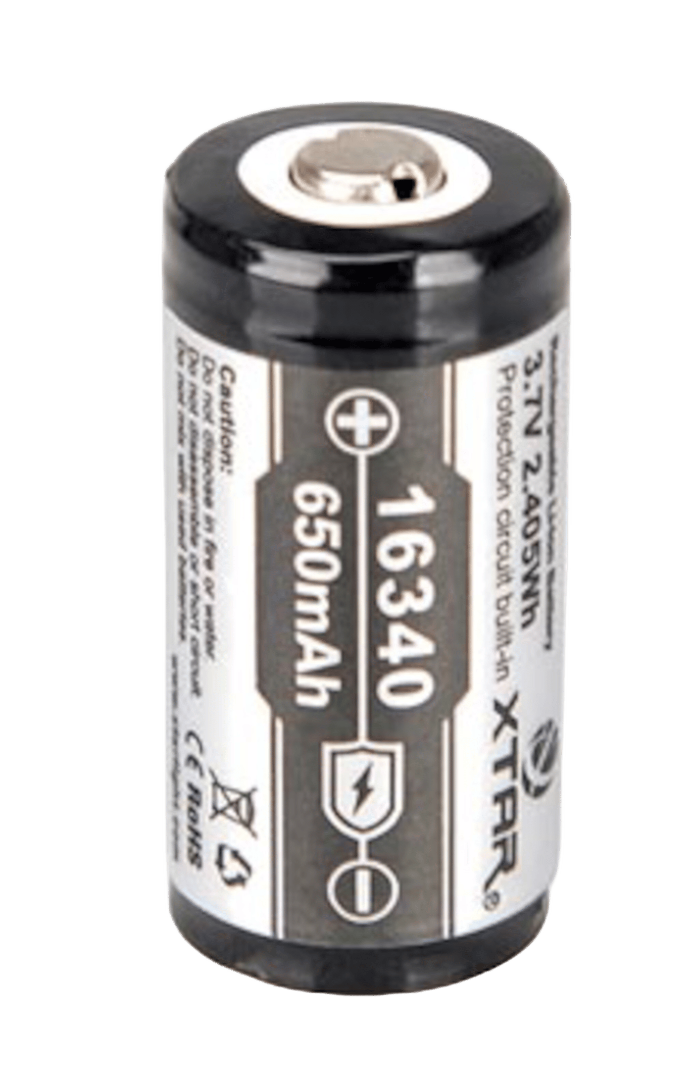 16340 Li-ion-batteri 3,7 V 650 mAh
