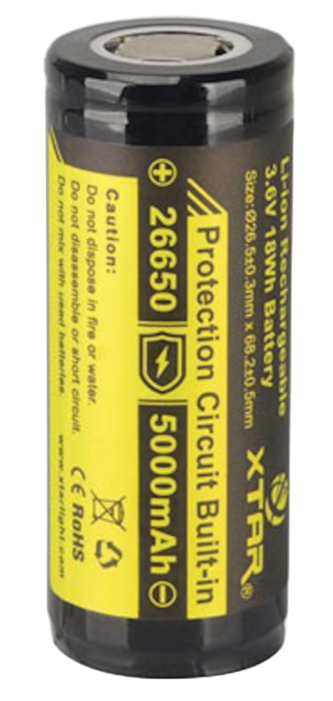 26650 Li-ion-batteri 3,6 V 5000 mAh